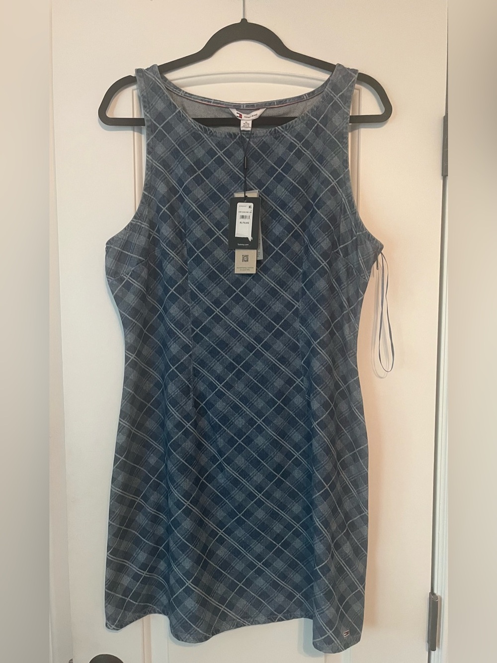 Tommy Hilfiger Blue Plaid Midi Sheath Dress